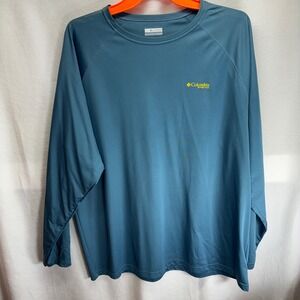 Columbia PFG Long Sleeve Fishing Shirt Men's XXL 2X‎ Blue Sun Protection